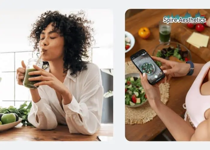 Image of woman looking into her diet and fat freezing Tetbury to improve her health