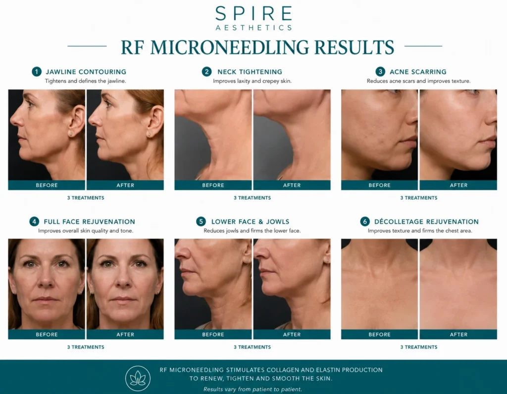 RF Microneedling Skin tightening Tetbury results